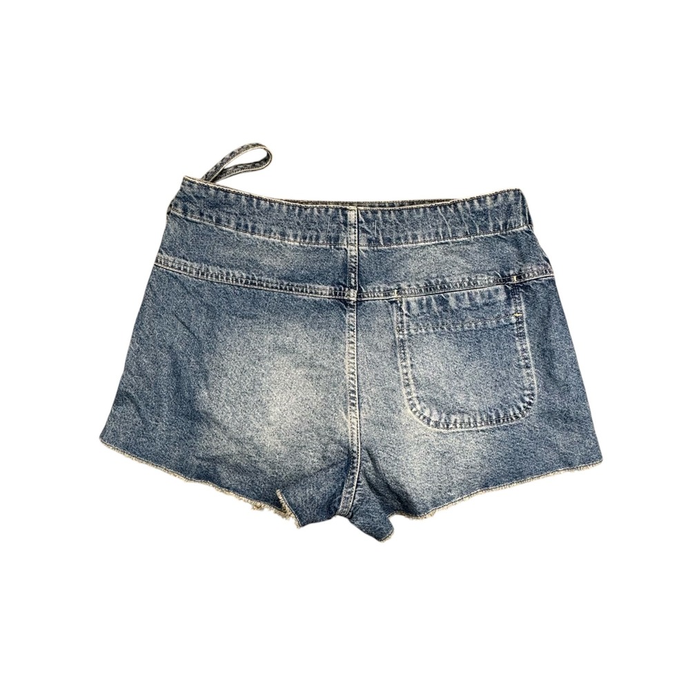We The Free Emmy Denim Skort 12 Blue Wrap Front Raw Hem OB1480861 Western Boho - Picture 2 of 13